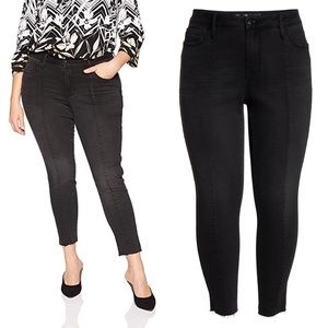 SEVEN7 Raw Hem Ankle Skinny Jeans 4 Black